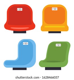 Stadium Seats Vector Cartoon Set Isolated On A White Background.