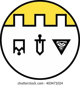 Stadium sign. Icon