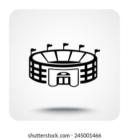 Stadium Sign Icon, Vector Illustration. Flat Design Style