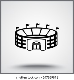 Stadium Sign Icon, Vector Illustration. Flat Design Style