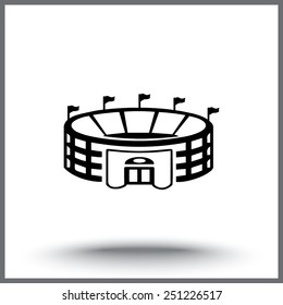 Stadium sign icon, vector illustration. Flat design style