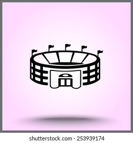 Stadium sign icon, vector illustration. Flat design style