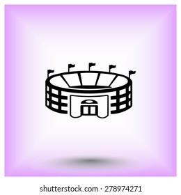 Stadium sign icon, vector illustration. Flat design style