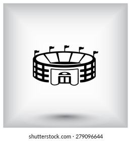 Stadium sign icon, vector illustration. Flat design style