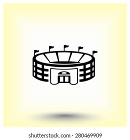 Stadium sign icon, vector illustration. Flat design style
