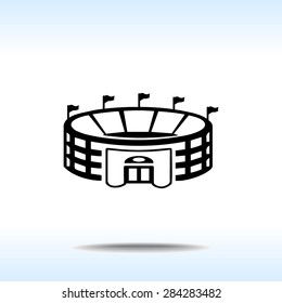 Stadium sign icon, vector illustration. Flat design style