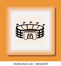 Stadium sign icon, vector illustration. Flat design style