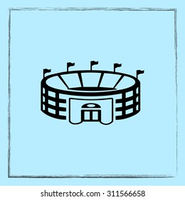 Stadium sign icon, vector illustration. Flat design style