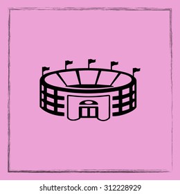 Stadium sign icon, vector illustration. Flat design style