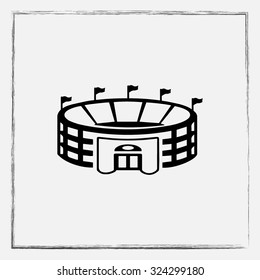 Stadium sign icon, vector illustration. Flat design style