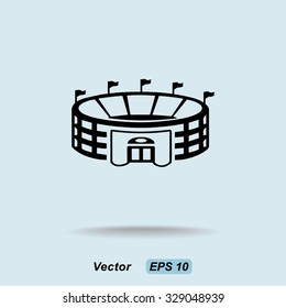 Stadium sign icon, vector illustration. Flat design style