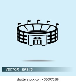 Stadium sign icon, vector illustration. Flat design style