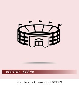 Stadium sign icon, vector illustration. Flat design style