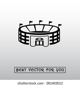 Stadium sign icon, vector illustration. Flat design style