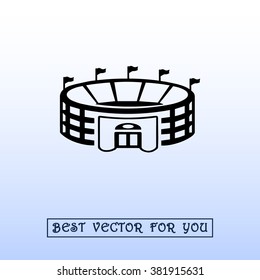 Stadium sign icon, vector illustration. Flat design style