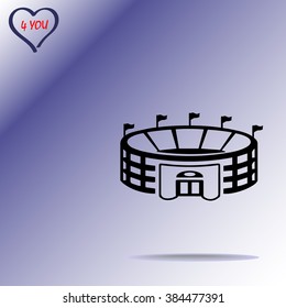 Stadium sign icon, vector illustration. Flat design style
