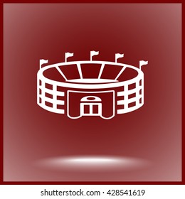 Stadium sign icon, vector illustration. Flat design style