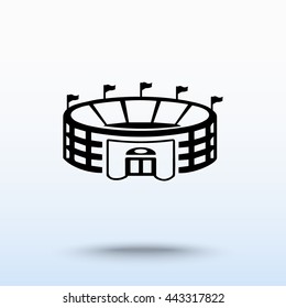 Stadium sign icon, vector illustration. Flat design style