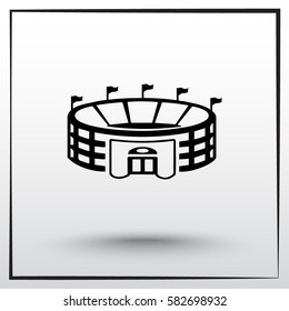 Stadium sign icon, vector illustration. Flat design style