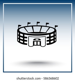 Stadium sign icon, vector illustration. Flat design style