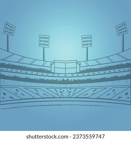 Stadium sketch in Silhouette Look as Sports Background