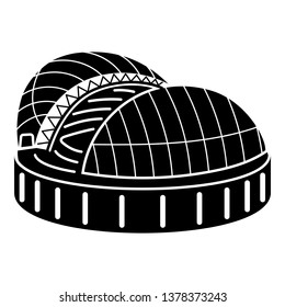 Stadium with sliding dome icon. Simple illustration of stadium with sliding dome vector icon for web design isolated on white background