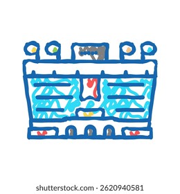 stadium soccer doodle icon sketch vector. stadium soccer sign. isolated symbol illustration