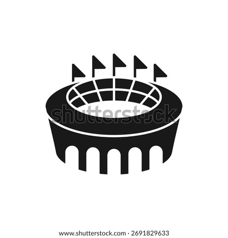 Stadium soccer icon vector illustration. Stadium symbol isolated on white background