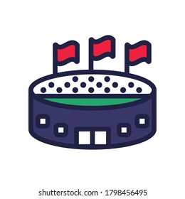stadium soccer line and fill style icon vector illustration design