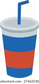 Stadium Soft Drink Cup for Baseball Match Vector Illustration