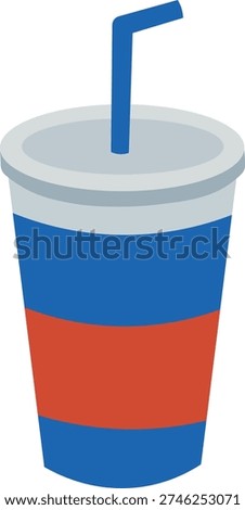 Stadium Soft Drink Cup for Baseball Match Vector Illustration