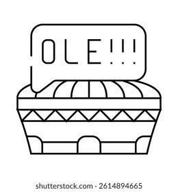 stadium spain line icon vector. stadium spain sign. isolated contour symbol black illustration