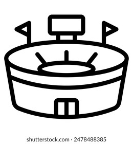 Stadium sport object icon illustration