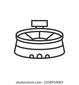 Stadium for sporting events, linear icon. Line with editable stroke