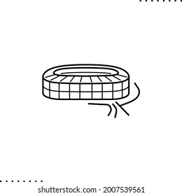 stadium, a sports arena with tiers of seats for spectators, vector small graphic in outline
