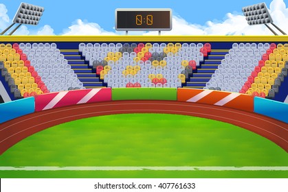 Stadium, sports arena vector background