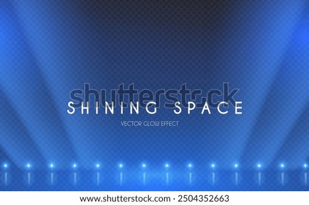 Stadium and spotlight transparent light effect. Soccer and sports design