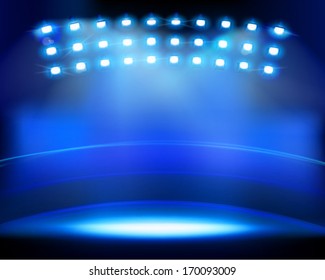 Stadium spotlights. Vector illustration.
