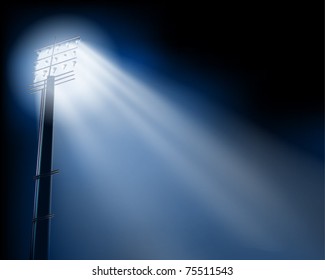 Stadium Spotlights. Vector Illustration.