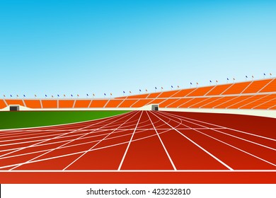 Stadium Stand And Running Track. Graphic Vector 