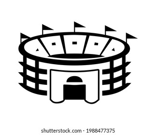 Stadium symbol logo icon with lines. perfect pixel vector design
