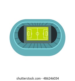 Stadium top view icon in flat style on a white background vector illustration