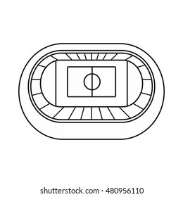 Stadium top view icon in outline style on a white background vector illustration