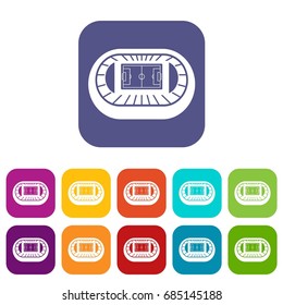 Stadium top view icons set