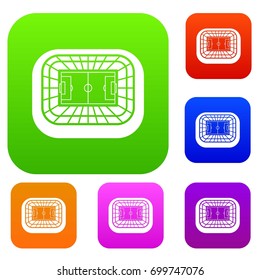 Stadium top view set icon in different colors isolated vector illustration. Premium collection