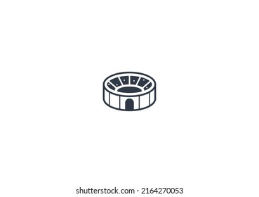 Stadium vector flat emoticon. Isolated Stadium emoji illustration. Stadium icon