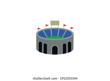 Stadium vector flat icon. Isolated football, soccer stadium emoji illustration