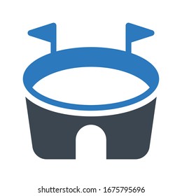 stadium vector glyph color icon 