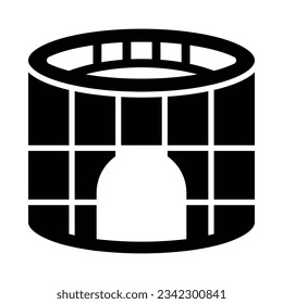 Stadium Vector Glyph Icon For Personal And Commercial Use.

