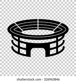 Stadium Vector Icon - Black Illustration